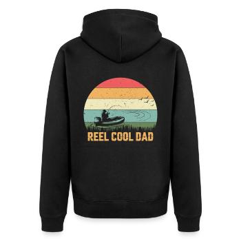 The cool daddy 3 - - Unisex Premium Organic Zip Hoodie - black - Back - Nico (187cm)