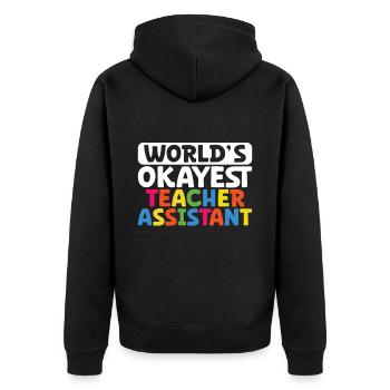 Teacher -Assistant Headmaster Teaching - Unisex Premium Organic Zip Hoodie - black - Back - Nico (187cm)