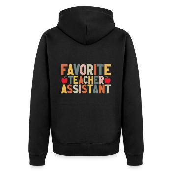 Teacher -Assistant Headmaster Teaching - Unisex Premium Organic Zip Hoodie - black - Back - Nico (187cm)