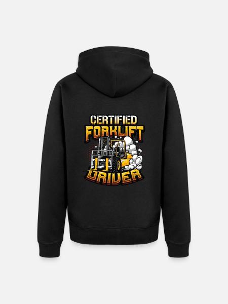 Certified forklift driver - Unisex Premium Organic Zip Hoodie - black