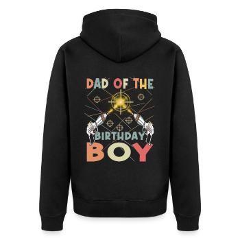 Cool Laser Tag Papa Party Anniversaire Enfant - Veste à capuche bio Premium Unisexe - noir - Dos - Nico (187cm)