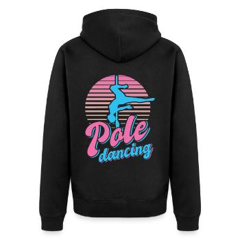 Pole Dance Tänzerin, Stangentanz, Pole Dancing - Unisex Premium Bio Zip Hoodie - Schwarz - Hinten - Nico (187cm)