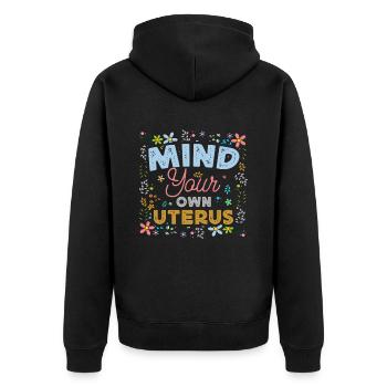 Utérus Flowers Autonomisation féministe - Veste à capuche bio Premium Unisexe - noir - Dos - Nico (187cm)