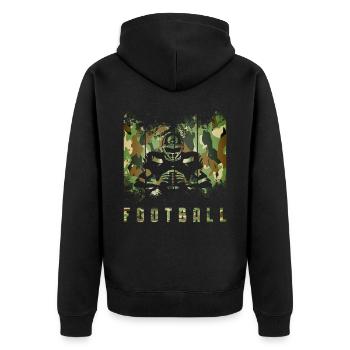 Football Player Coach American Football - Unisex Premium Organic Zip Hoodie - black - Back - Nico (187cm)