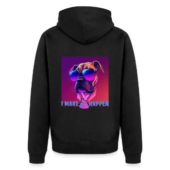 Dog Saying Boxer Design for Dog Lovers - Unisex Premium Organic Zip Hoodie - black - Back - Nico (187cm)