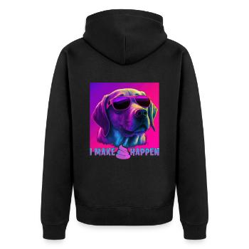 Hunde Spruch Labrador Retriever Design für - Unisex Premium Bio Zip Hoodie - Schwarz - Hinten - Nico (187cm)
