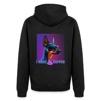 Chien Dicton Zwergpinscher Design Dog Lovers - Veste à capuche bio Premium Unisexe - noir - Dos - Nico (187cm)