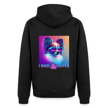 Dog Saying Papillon Design for Dog Lovers - Unisex Premium Organic Zip Hoodie - black - Back - Nico (187cm)