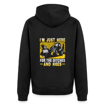 Crane operator design for excavator operators and construction workers - Unisex Premium Organic Zip Hoodie - black - Back - Nico (187cm)