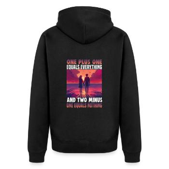 Valentinstag Geschenke Liebhaber Und Paare Designs - Unisex Premium Bio Zip Hoodie - Schwarz - Hinten - Nico (187cm)