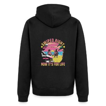 Valentinstag Geschenke Liebhaber Und Paare Designs - Unisex Premium Bio Zip Hoodie - Schwarz - Hinten - Nico (187cm)