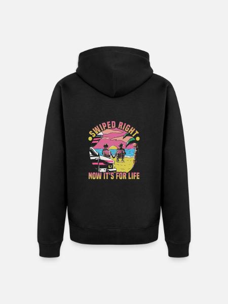 Valentine's Day Gifts Lovers and Couples Designs - Unisex Premium Organic Zip Hoodie - black