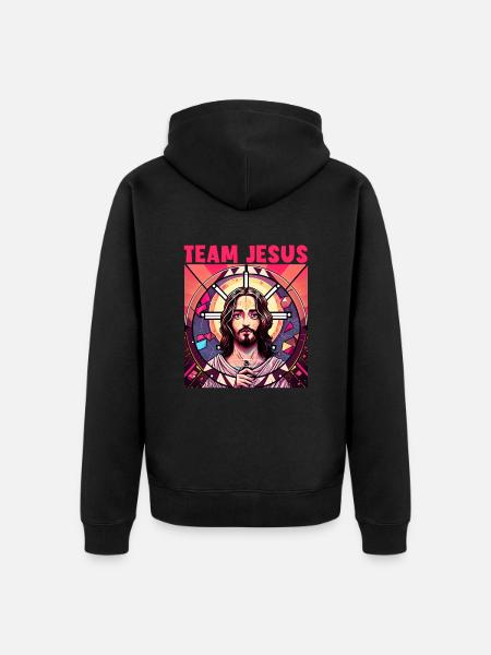 Christliche Zitate Designs für gläubige Christen - Premium økologisk unisex-hættejakke - sort