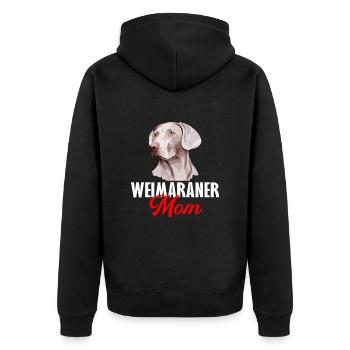 weimaraner mom, weimaraner dog - Unisex Premium Bio Zip Hoodie - Schwarz - Hinten - Nico (187cm)