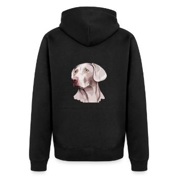 weimaraner dog - Unisex Premium Bio Zip Hoodie - Schwarz - Hinten - Nico (187cm)