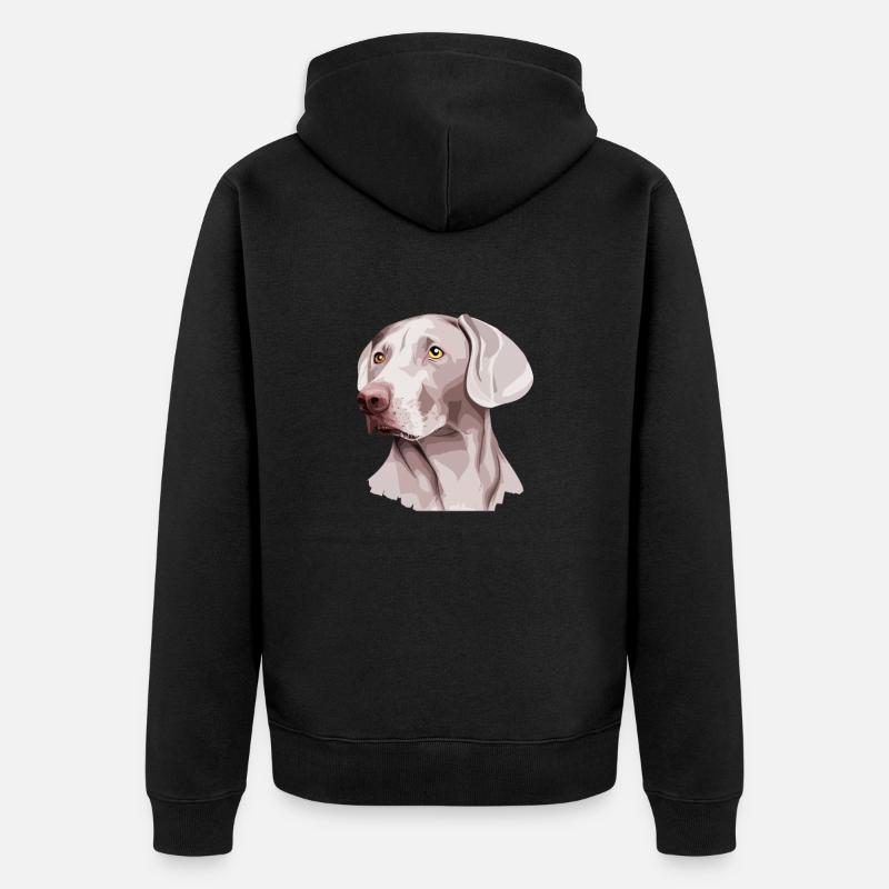 Weimaraner Chien - Veste à capuche bio Premium Unisexe - noir