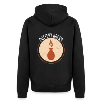 Poterie Argile Cours de poterie Poterie Getöpfert - Veste à capuche bio Premium Unisexe - noir - Dos - Nico (187cm)