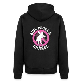 Hippie Peace Sign Peace Flowers Flower Child - Veste à capuche bio Premium Unisexe - noir - Dos - Nico (187cm)