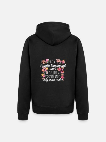 Suomalainen lappundiäiti - Premium unisex luomu-huppari vetoketjulla - musta