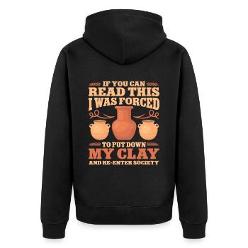 Ceramic Oven Cermaicist Ceramic Clay Oven Pot - Unisex Premium Organic Zip Hoodie - black - Back - Nico (187cm)