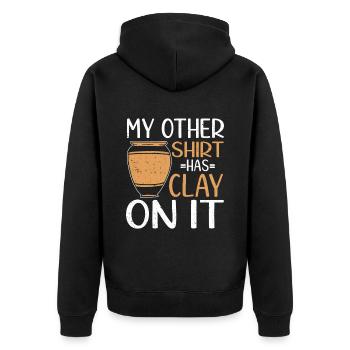 Ceramic Oven Cermaicist Ceramic Clay Oven Pot - Unisex Premium Organic Zip Hoodie - black - Back - Nico (187cm)