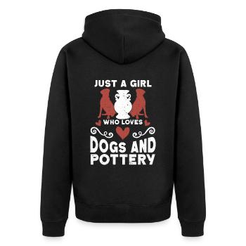 Ceramic Oven Cermaicist Ceramic Clay Oven Pot - Unisex Premium Organic Zip Hoodie - black - Back - Nico (187cm)