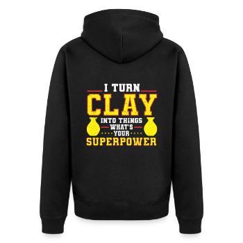 Ceramic Oven Cermaicist Ceramic Clay Oven Pot - Unisex Premium Organic Zip Hoodie - black - Back - Nico (187cm)