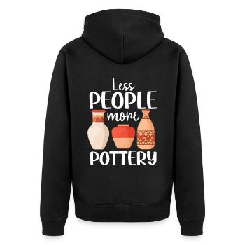 Ceramic Oven Cermaicist Ceramic Clay Oven Pot - Unisex Premium Organic Zip Hoodie - black - Back - Nico (187cm)