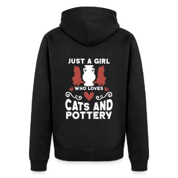 Ceramic Oven Cermaicist Ceramic Clay Oven Pot - Unisex Premium Organic Zip Hoodie - black - Back - Nico (187cm)