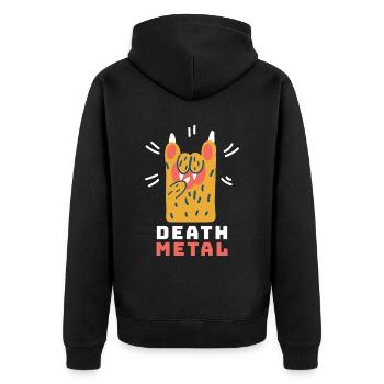 Cat's Paw Death Metal Cute Cute - Unisex Premium Organic Zip Hoodie - black - Back - Nico (187cm)