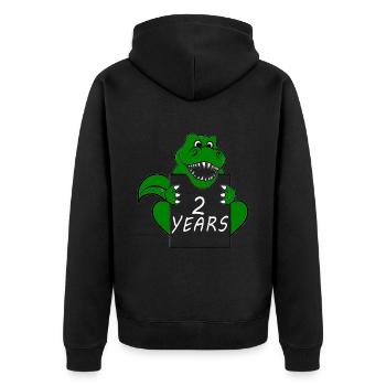 2ème anniversaire Dino Dinosaur Trex 2 ans garçon - Veste à capuche bio Premium Unisexe - noir - Dos - Nico (187cm)