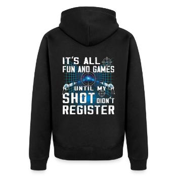 Cool laser tag player - Unisex Premium Organic Zip Hoodie - black - Back - Nico (187cm)