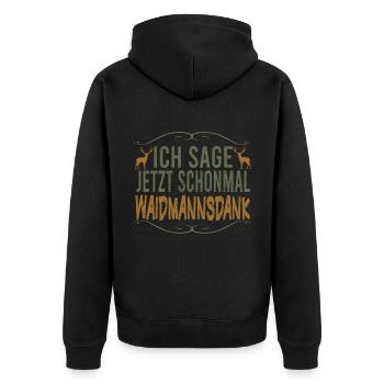 Jagen Jäger Jagd Wildschwein Wald Geweih Keiler - Unisex Premium Bio Zip Hoodie - Schwarz - Hinten - Nico (187cm)