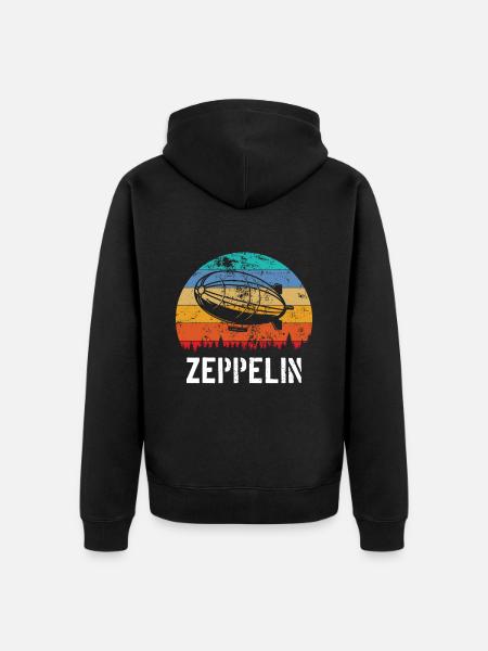 Zeppelin Avion Dirigeable Aviation guidée - Veste à capuche bio Premium Unisexe - noir