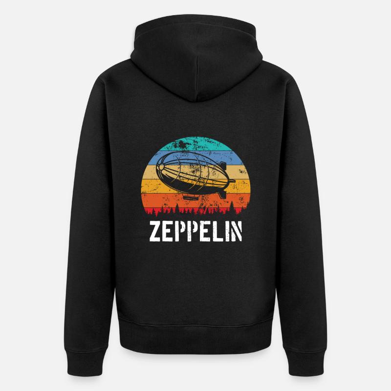 Zeppelin Avion Dirigeable Aviation guidée - Veste à capuche bio Premium Unisexe - noir