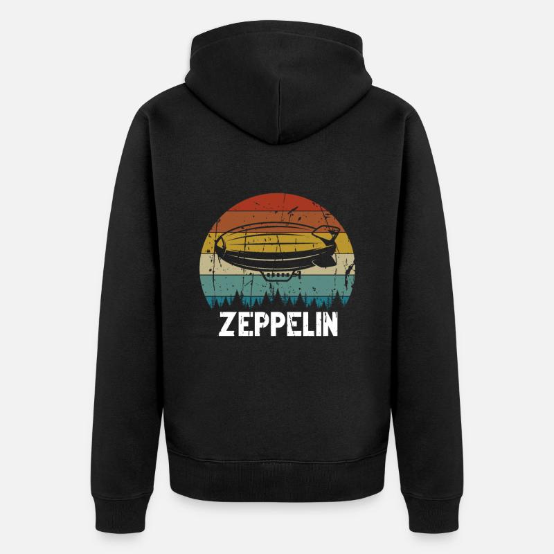 Zeppelin Avion Dirigeable Aviation guidée - Veste à capuche bio Premium Unisexe - noir