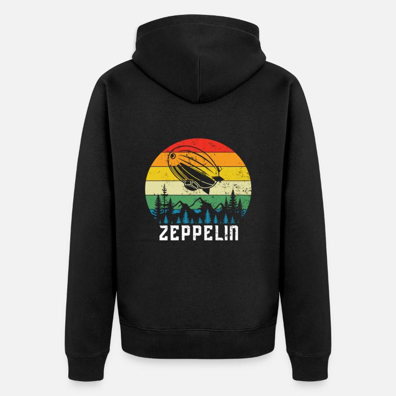 Zeppelin Avion Dirigeable Aviation guidée - Veste à capuche bio Premium Unisexe - noir