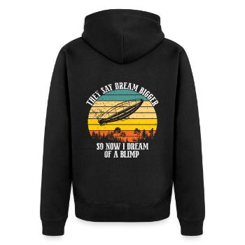 Zeppelin Flugzeugluftschiff Leitbarer Luftfahrt - Unisex Premium Bio Zip Hoodie - Schwarz - Hinten - Nico (187cm)