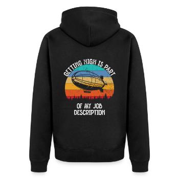 Zeppelin Flugzeugluftschiff Leitbarer Luftfahrt - Unisex Premium Bio Zip Hoodie - Schwarz - Hinten - Nico (187cm)