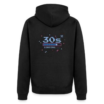 30e anniversaire Trente ans 30s Chargement Bar Gaming - Veste à capuche bio Premium Unisexe - noir - Dos - Nico (187cm)