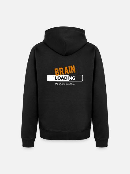 Brain Loading Bar Gaming Gamer - Unisex Premium Organic Zip Hoodie - black
