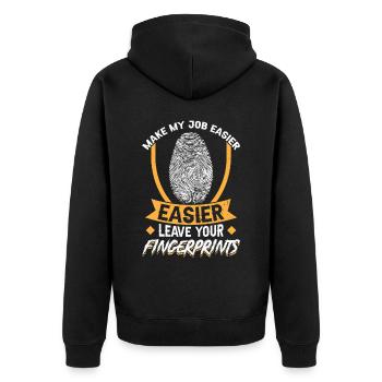 Laissez vos empreintes digitales - Criminaliste - Veste à capuche bio Premium Unisexe - noir - Dos - Nico (187cm)