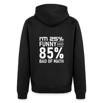 Mathématiques Professeur de mathématiques Équation Pi - Veste à capuche bio Premium Unisexe - noir - Dos - Nico (187cm)