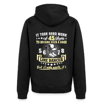 Line Dancing 45th Birthday 45 Years Line Dance - Unisex Premium Organic Zip Hoodie - black - Back - Nico (187cm)