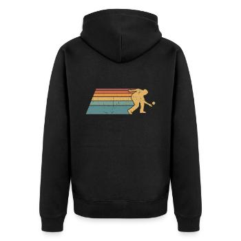 Bocce Ball Spieler Rolling Bocce Ball mit - Unisex Premium Bio Zip Hoodie - Schwarz - Hinten - Nico (187cm)