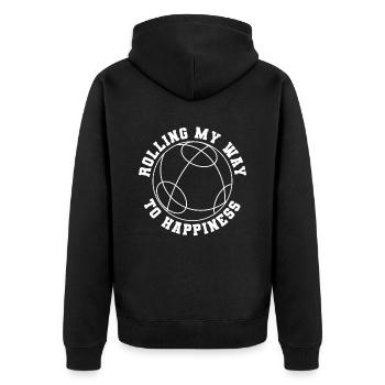 Rolling My Way To Happiness - Boccia ball - Unisex Premium Organic Zip Hoodie - black - Back - Nico (187cm)