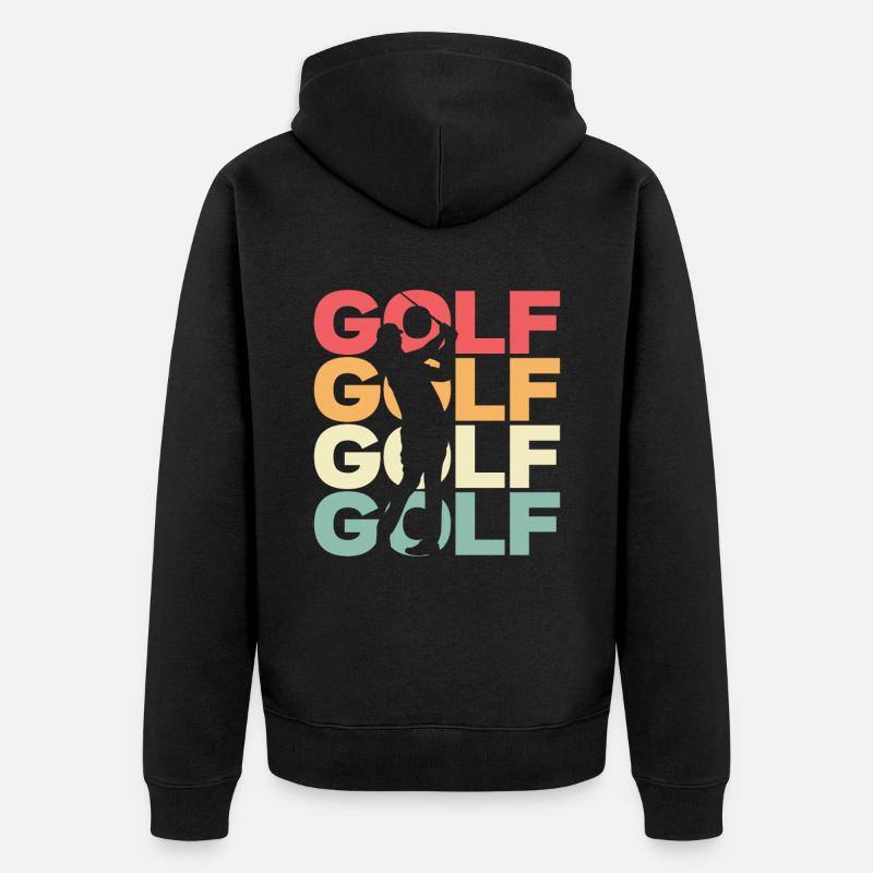 Golf Golf Golf Golf - Unisex Premium Bio Zip Hoodie - Schwarz