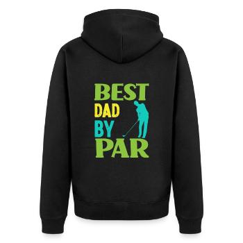 Bester Papa Golfspieler Golf Golfer - Unisex Premium Bio Zip Hoodie - Schwarz - Hinten - Nico (187cm)