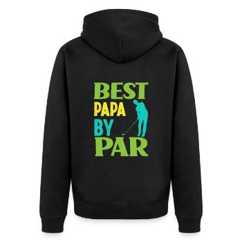 Best Papa Golfer Golf Golfer - Unisex Premium Organic Zip Hoodie - black - Back - Nico (187cm)