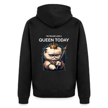 Amoureux des chats Dessin animé Reine des chats - Veste à capuche bio Premium Unisexe - noir - Dos - Nico (187cm)